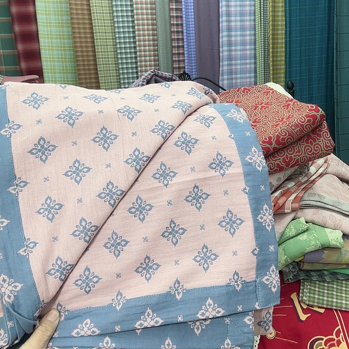 棉2.5米×2.4米双人床单粉色双层纱