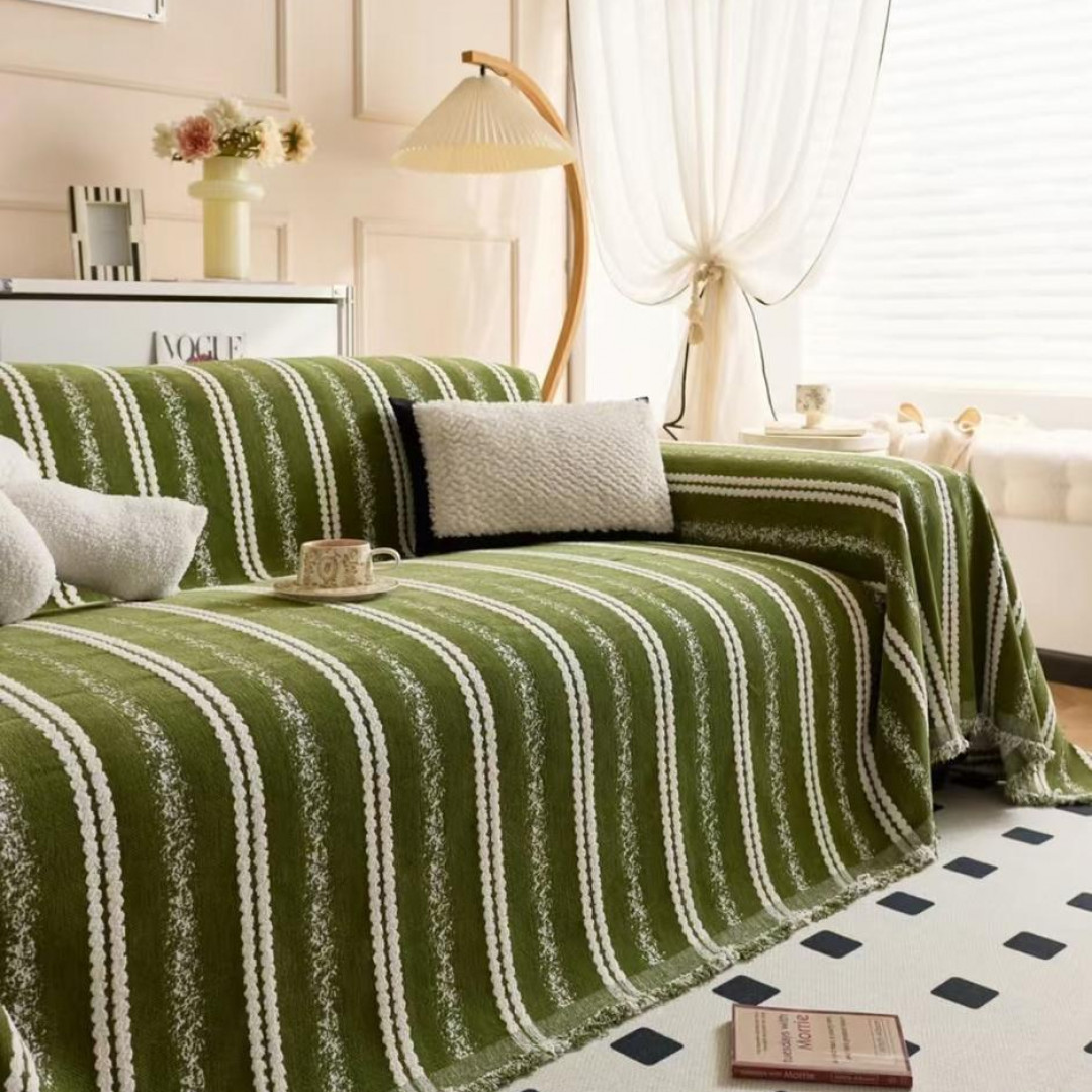 【知慕】 时尚简约流苏款双面四季通用沙发巾