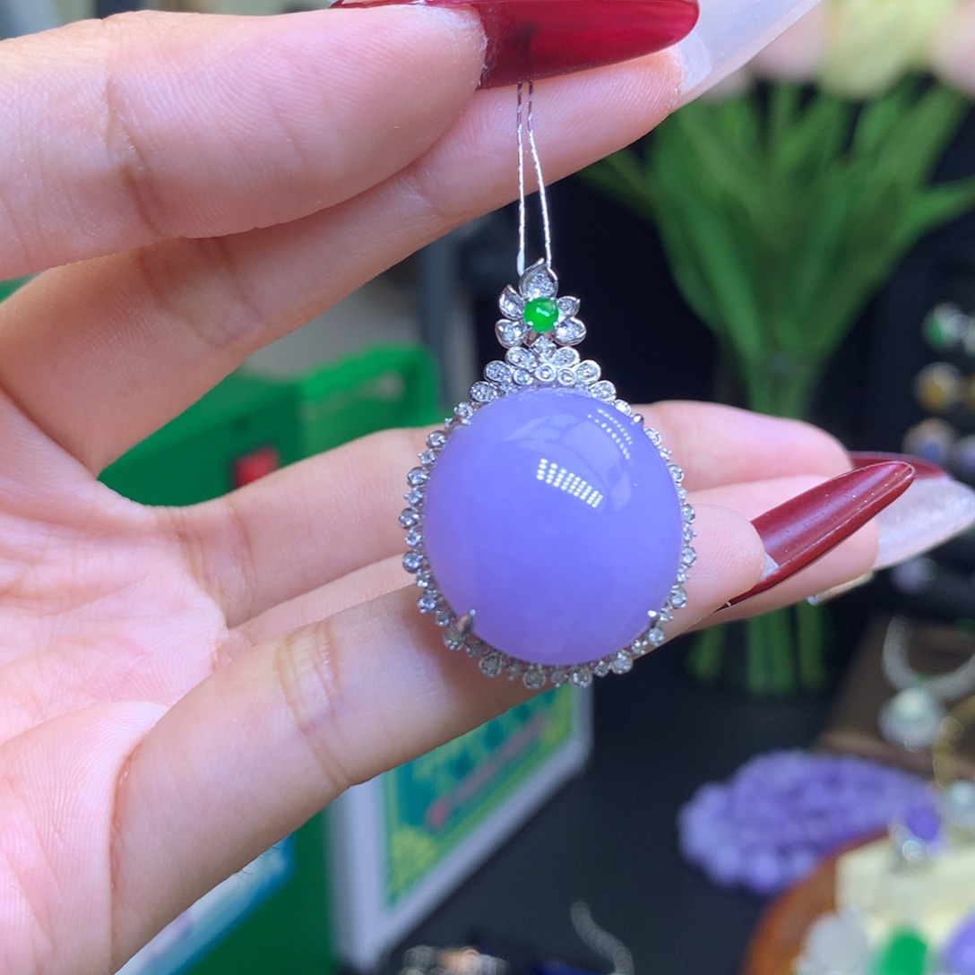 翡翠颈饰18K金镶嵌天然