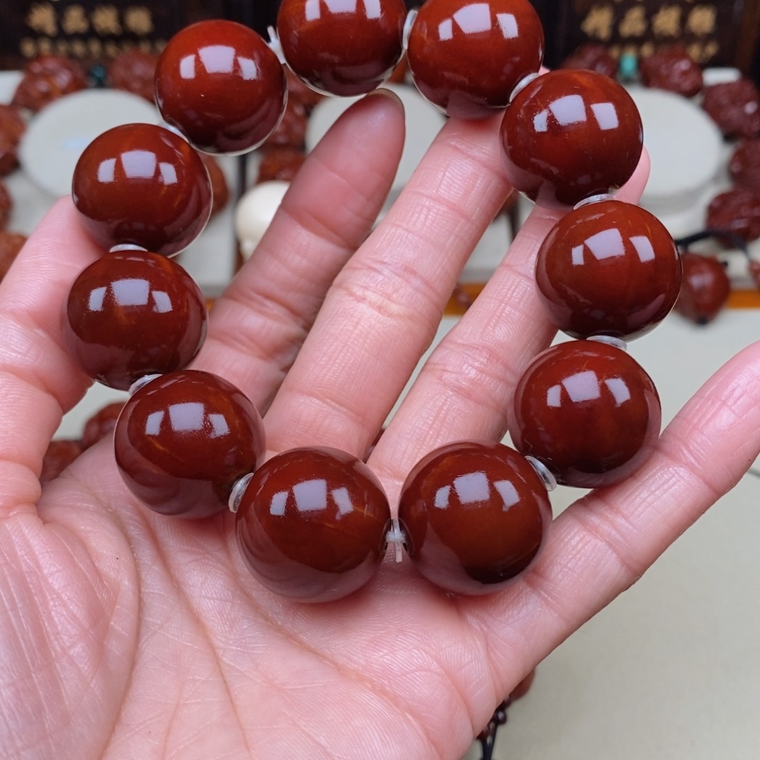 橄榄核吊坠紫**來光珠，