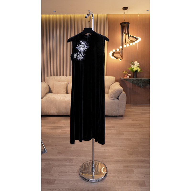 时尚古风无袖连衣裙显瘦宽松气质长裙32