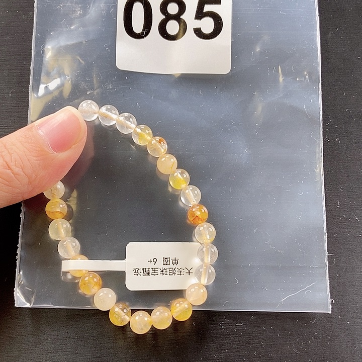 未镶嵌手链水晶黄胶花卡6+