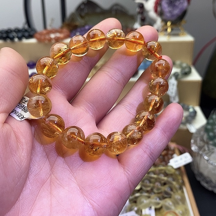 水晶手链未镶嵌黄水晶11+