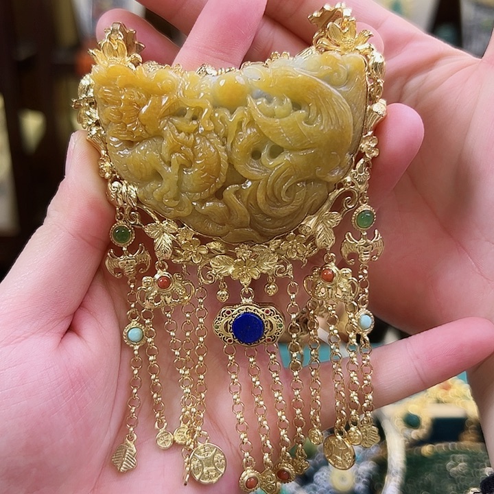 翡翠吊坠(不含链)银S925镶嵌吊坠