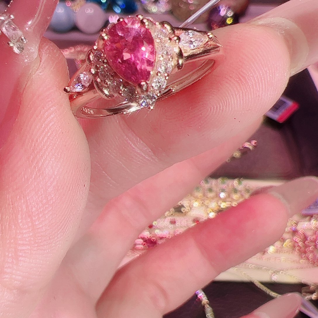 碧玺碧玺戒指银S925镶嵌