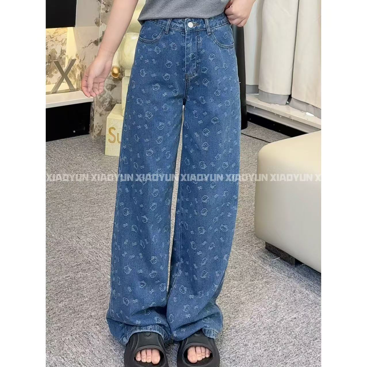 港风复古阔腿裤 小允姐姐2025新款时尚气质高级港风复古阔腿裤