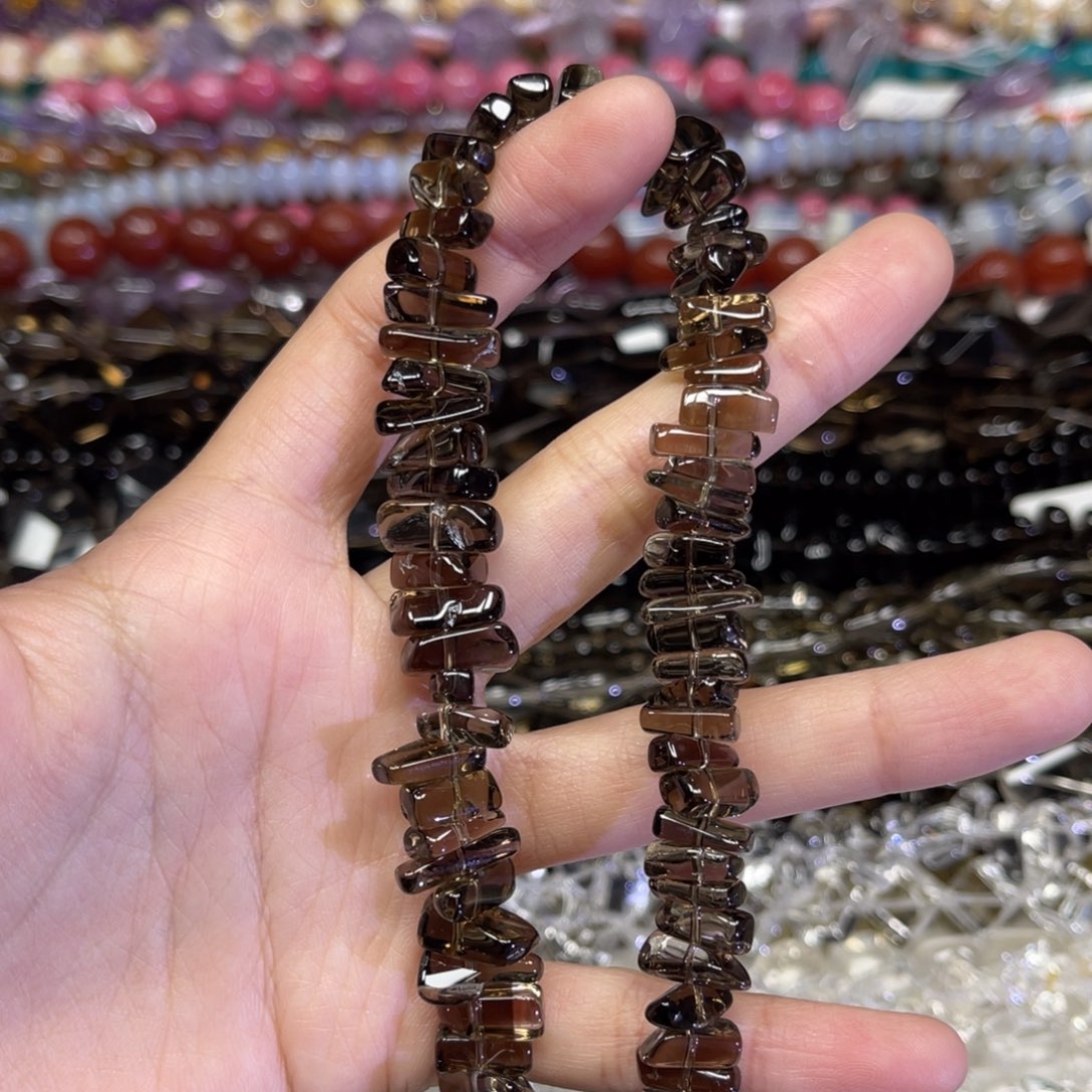 玛瑙/玉髓散珠茶晶卡13到14一条