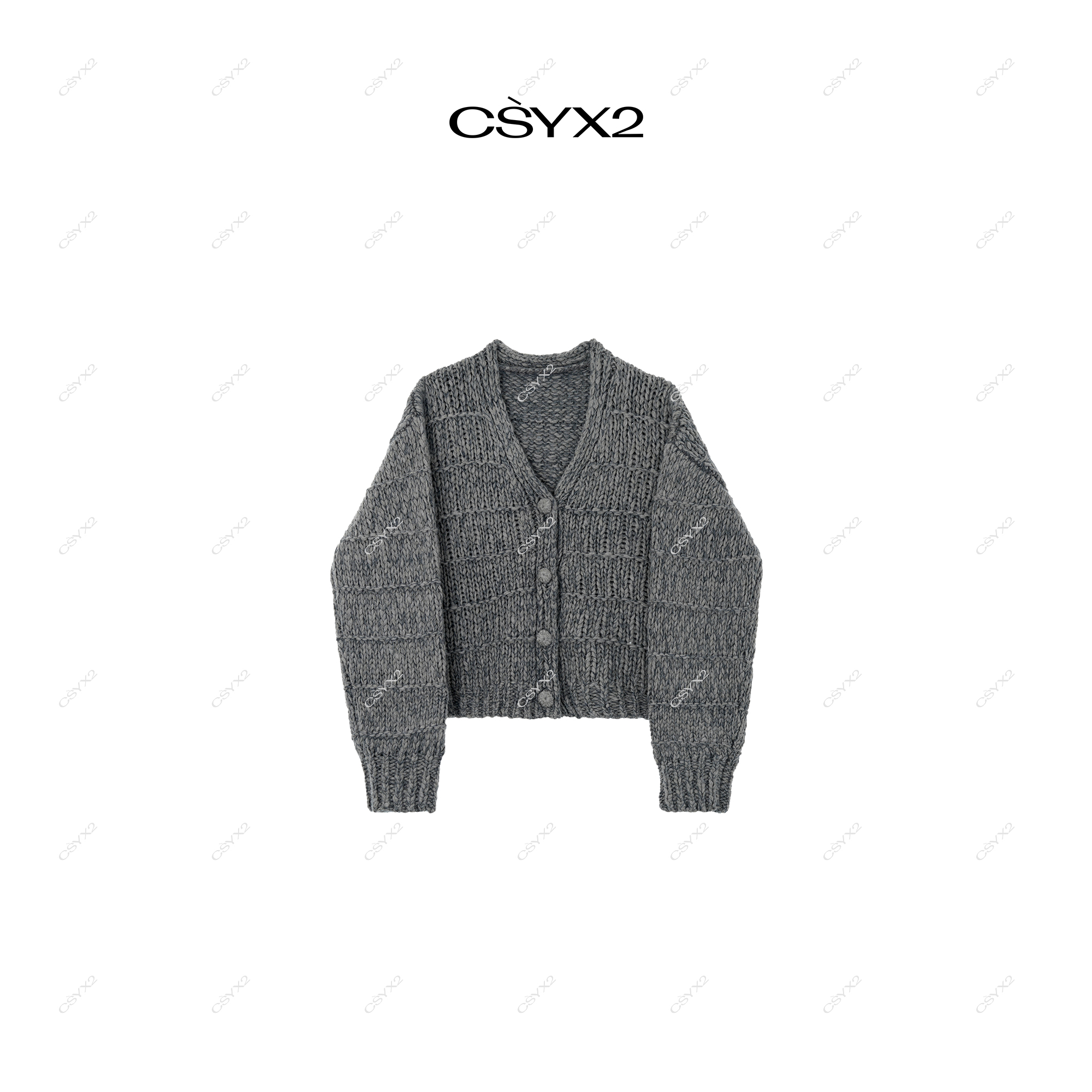 CsyX2-2025A/W 秋冬新品 V领长袖包边扣针织开衫CA4DM049