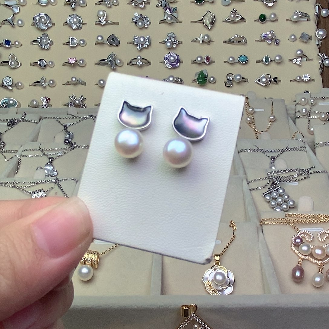 耳饰淡水珍珠银S925镶嵌