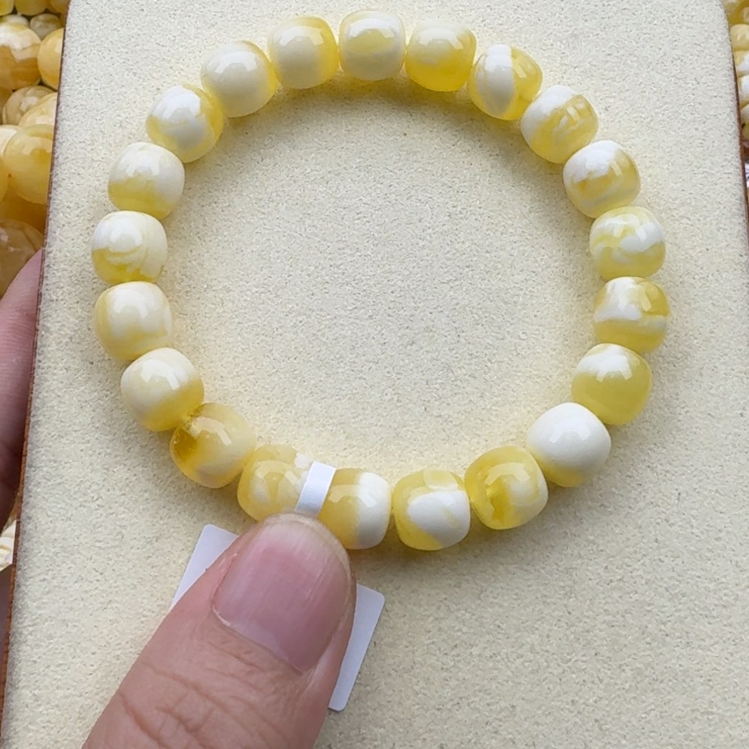 琥珀手链未镶嵌伯***丘蜜蜡手串