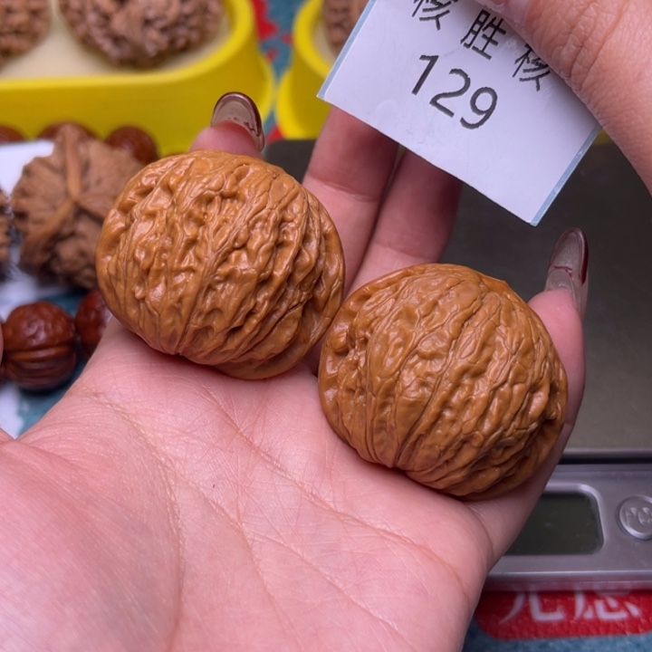 柠***水把件文玩核桃铁锤40.129