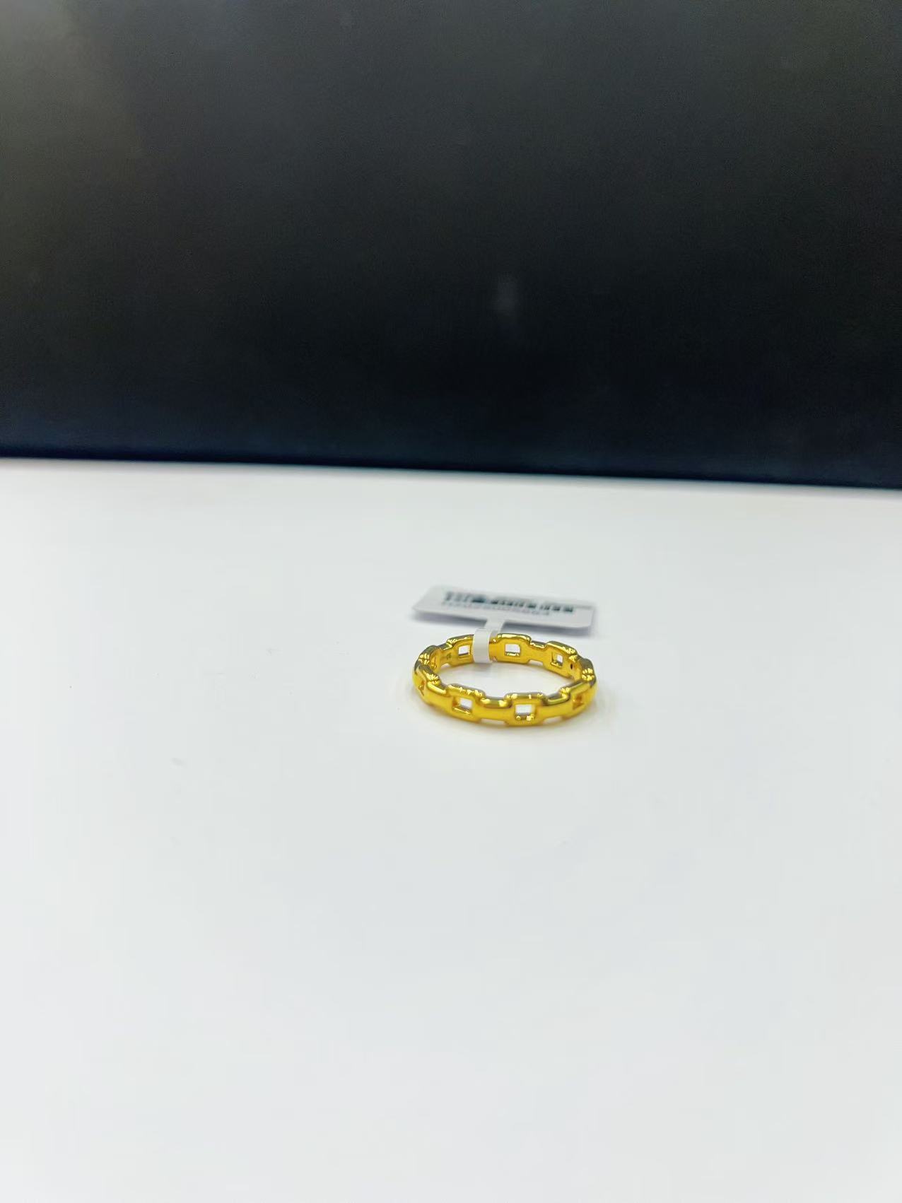 金兰黄金【链条】戒指轻奢时尚气质简约精致双旦同庆