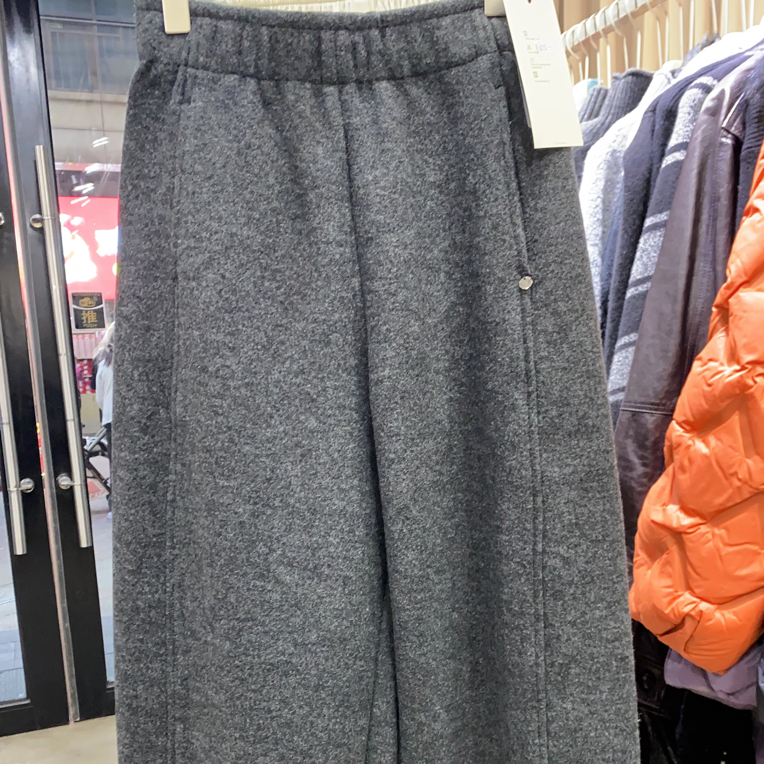 小众高腰阔腿裤女时尚宽松显瘦直筒休闲裤九分弯刀裤