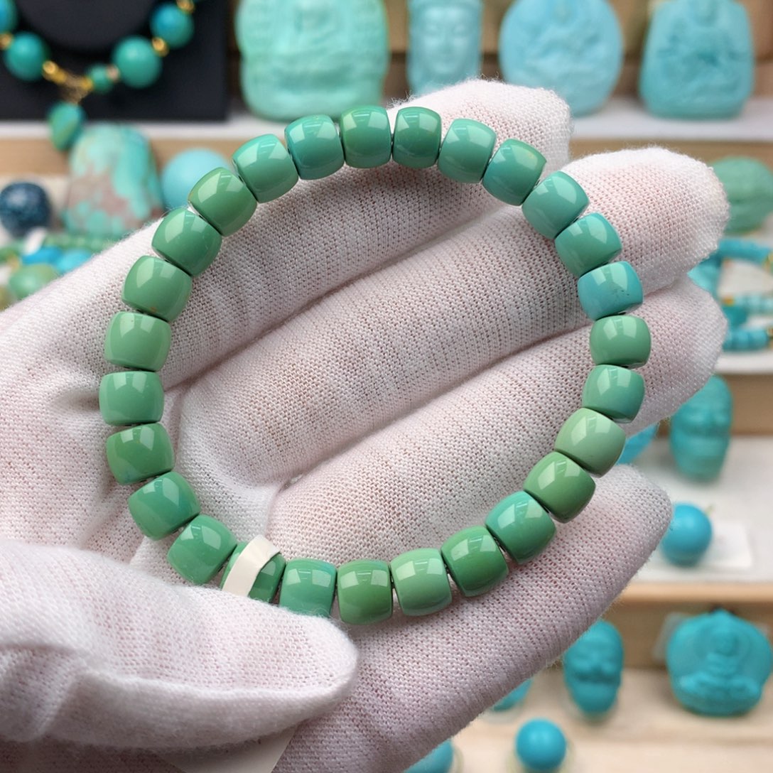 未镶嵌绿松石珠宝奇石7.6mm