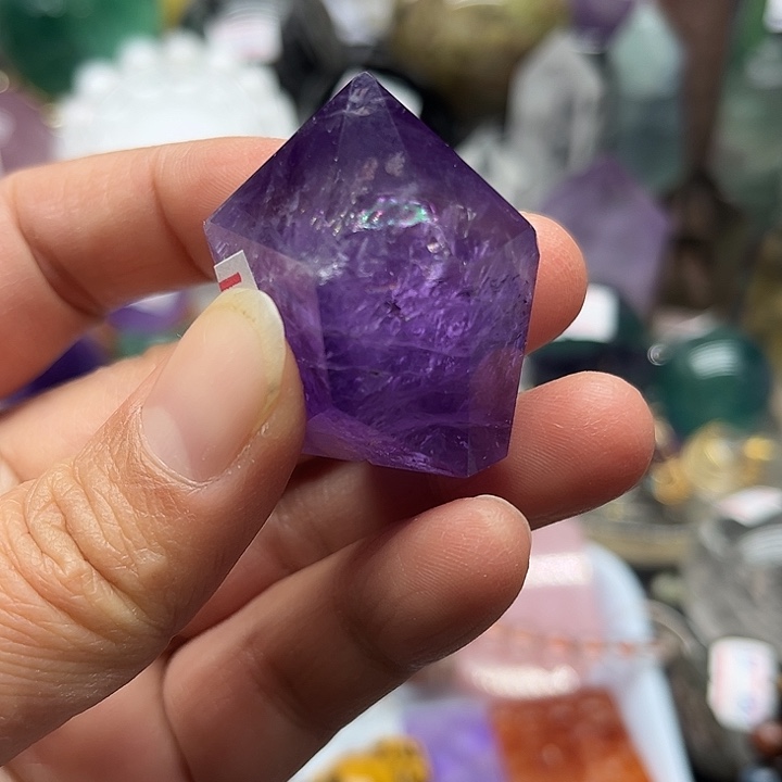 水晶未镶嵌珠宝半成品38克紫水晶柱