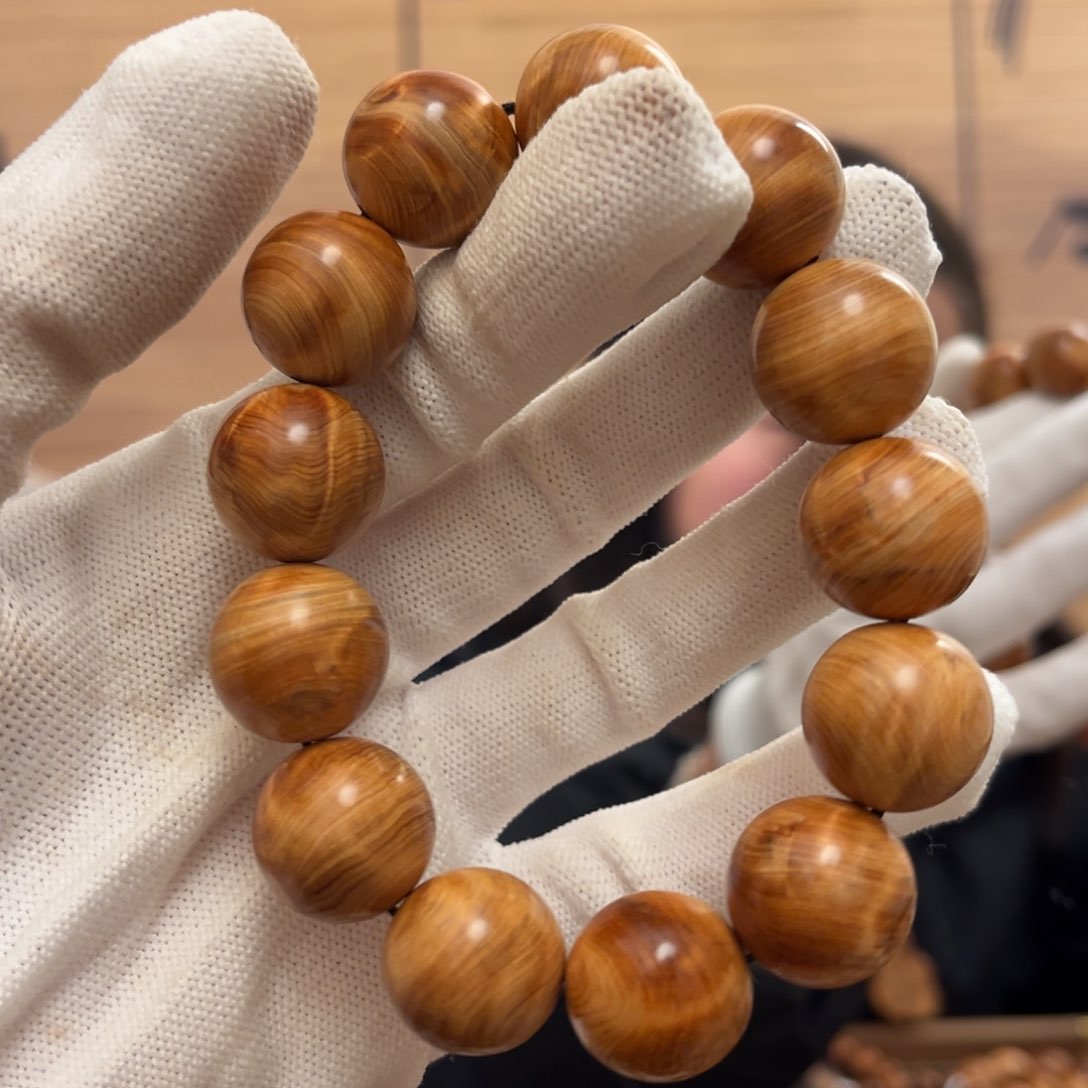 柏木（崖柏）手串/手链18红油闪电42.8清香药香坨子料