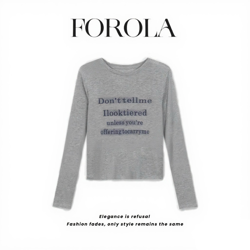 FOROLA 『简约风』2025设计师新款女长袖打底印花CC25445