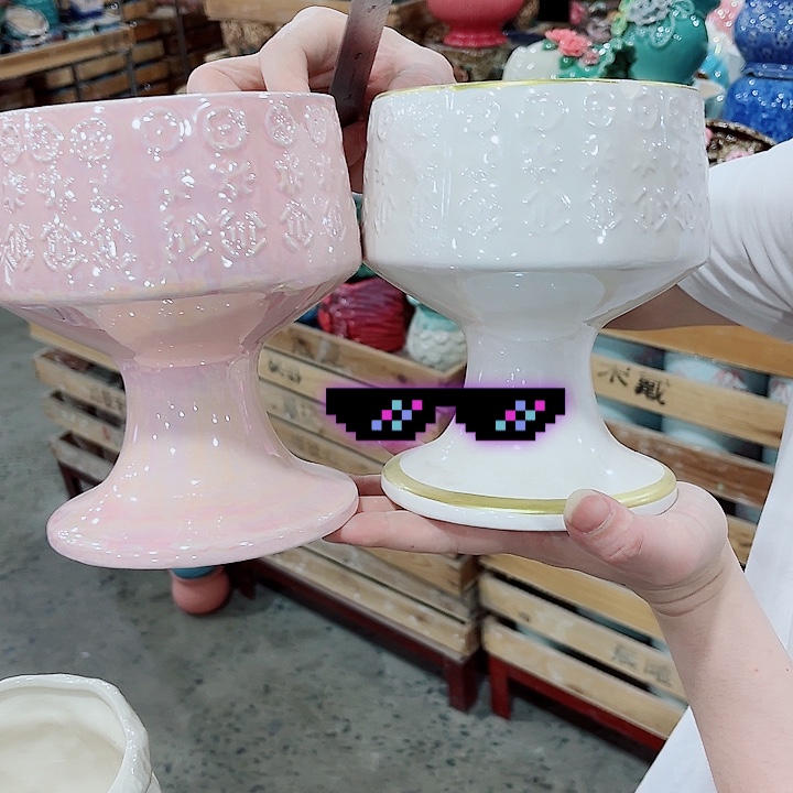 有孔，凑10元包邮陶瓷花盆发货！