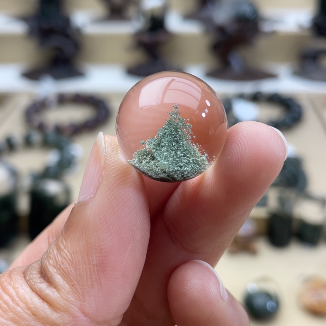 水晶颈饰未镶嵌绿幽灵单珠