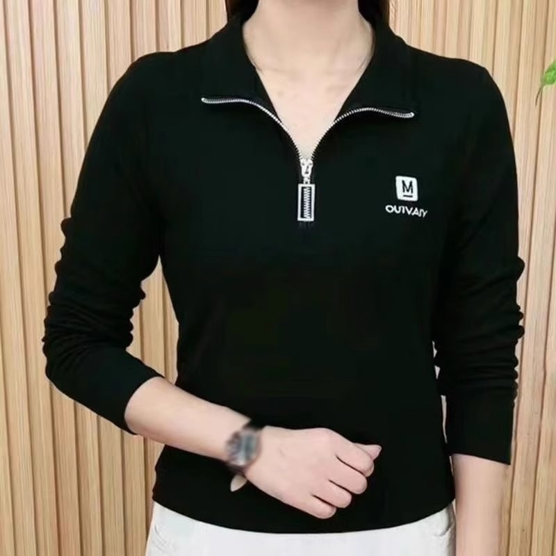 2025女装套头拉链春秋新款休闲女长袖立领遮肉时尚减龄百搭卫衣