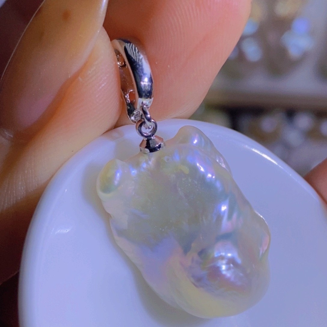 银S925镶嵌天然淡水珍珠淡水珍珠