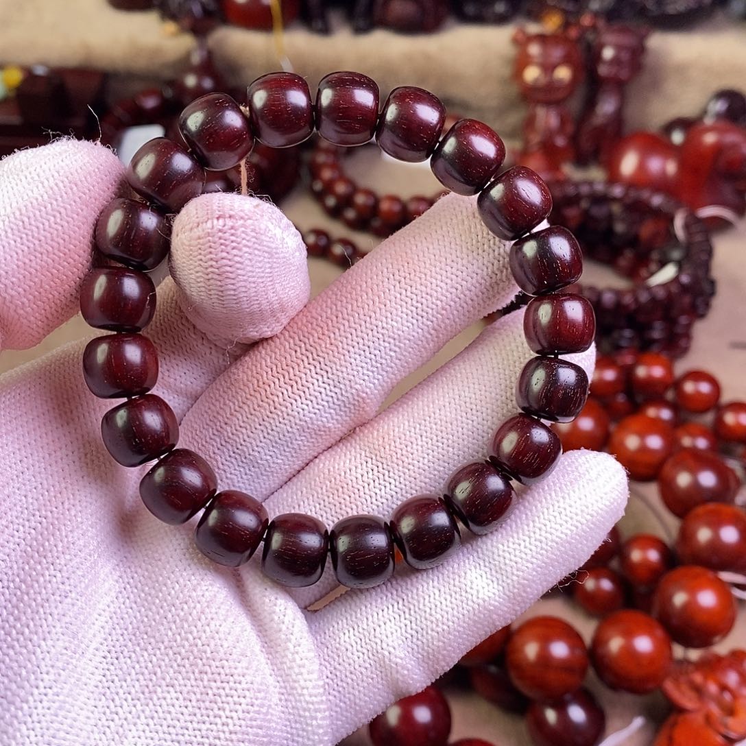 小叶紫檀手串/手链滕*生无胶无蜡10老料高油密