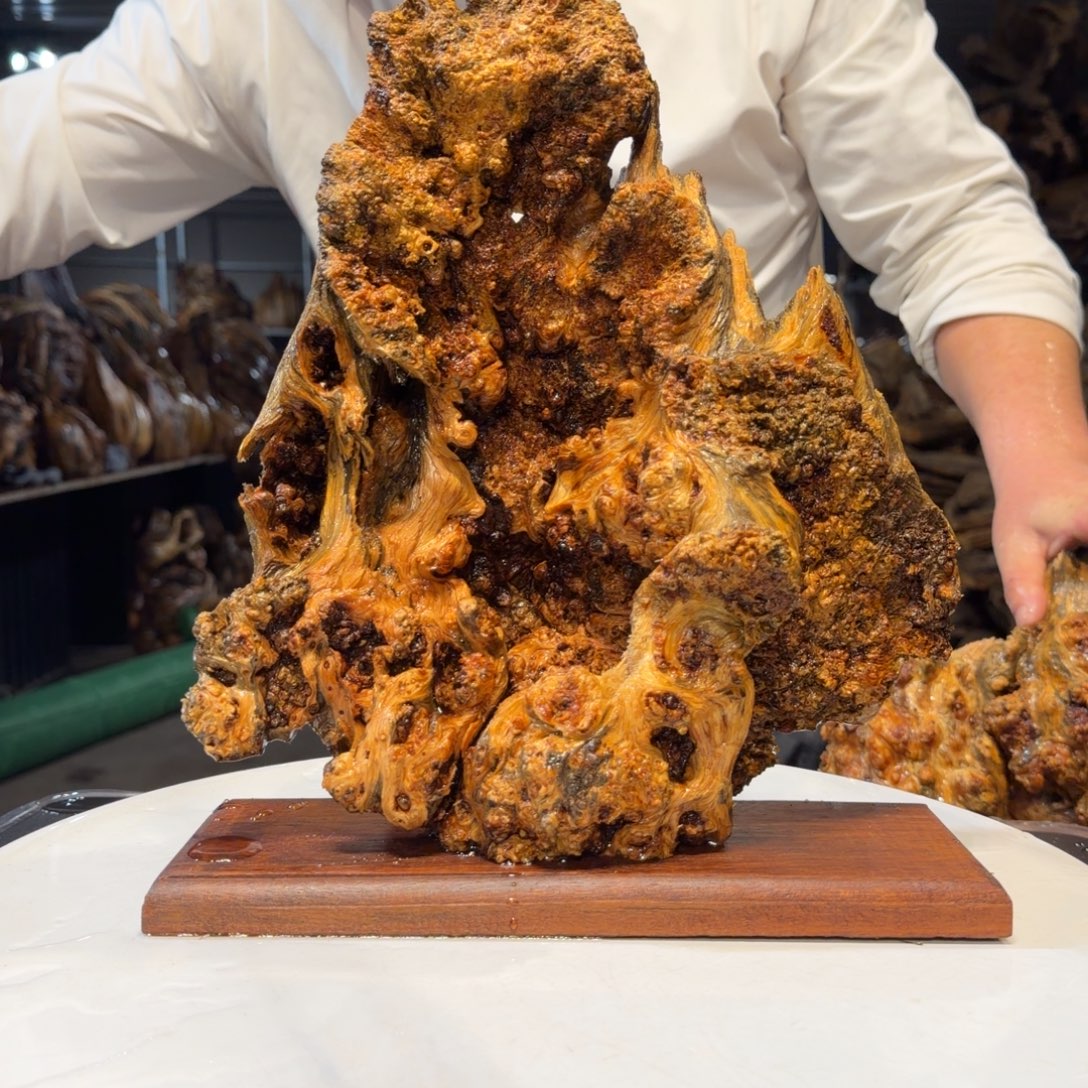 瑶***凤木王一刀琥珀木摆件12