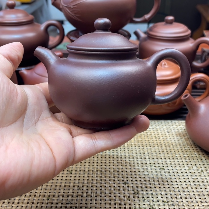 茶壶紫砂莲子壶半手