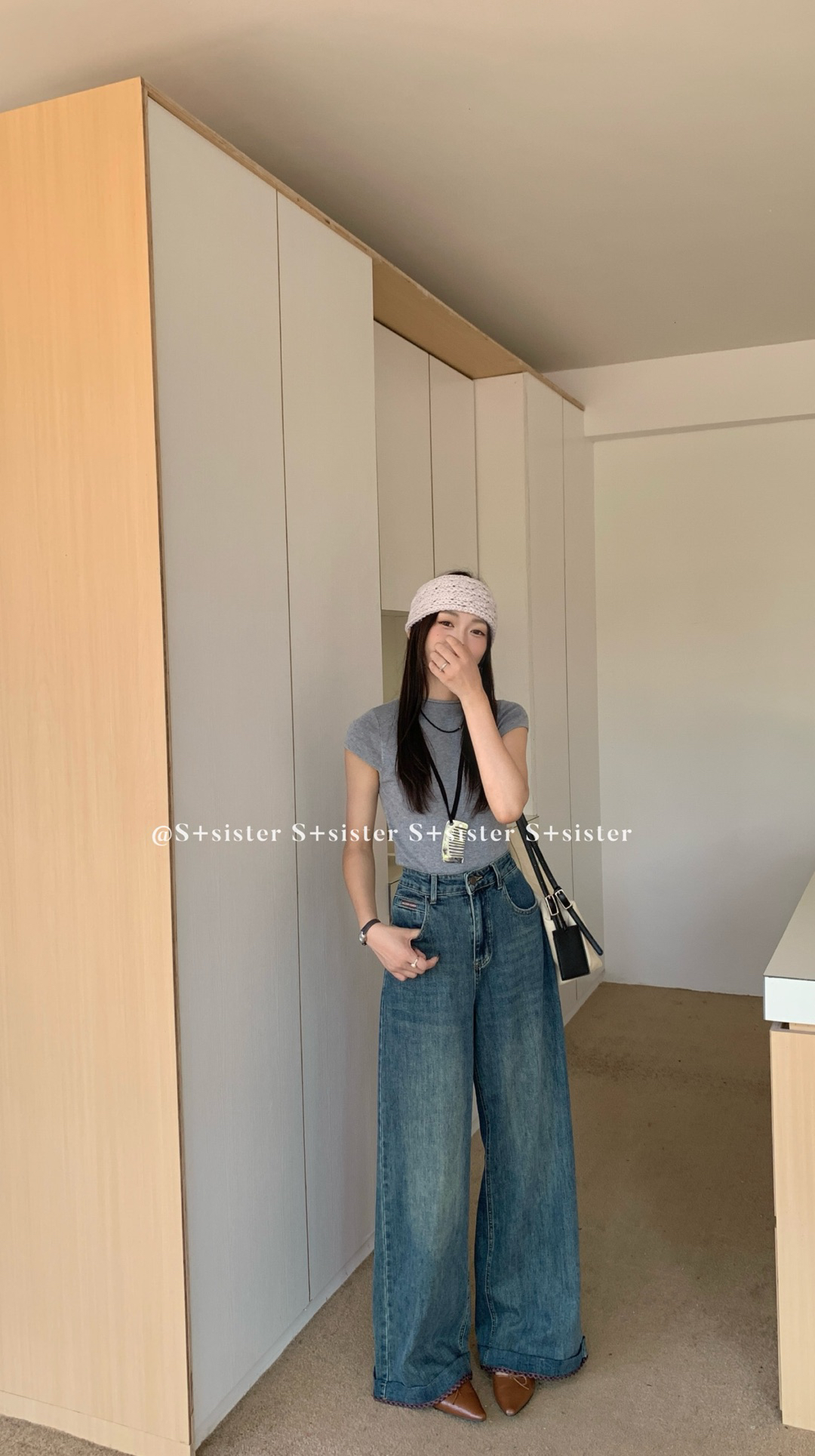 高腰宽松阔腿牛仔裤女秋季新款复古做旧拖地裤显瘦百搭