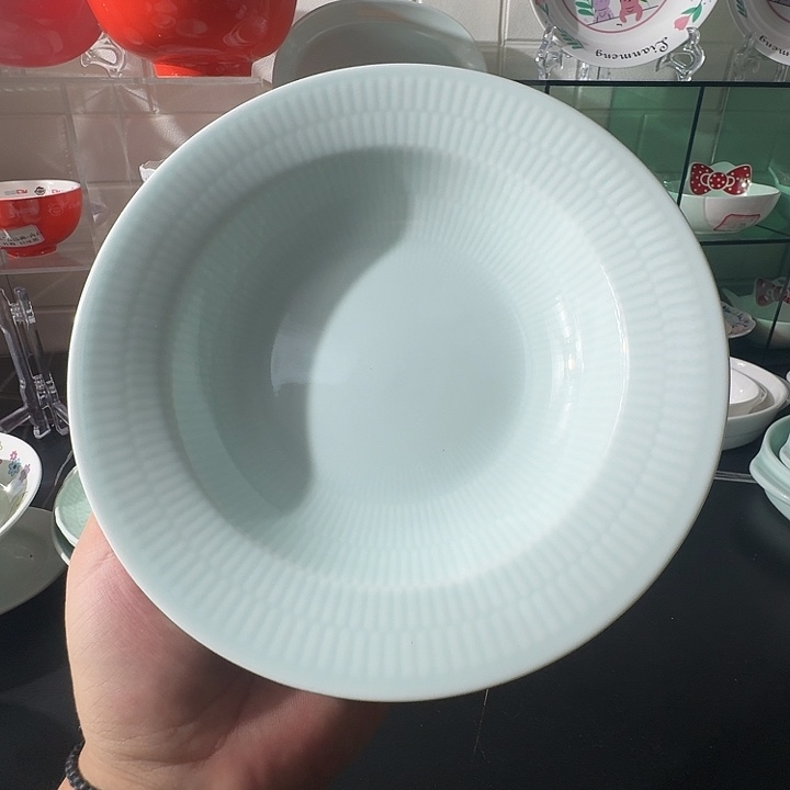 8.5寸条纹飞边汤盘（影青）