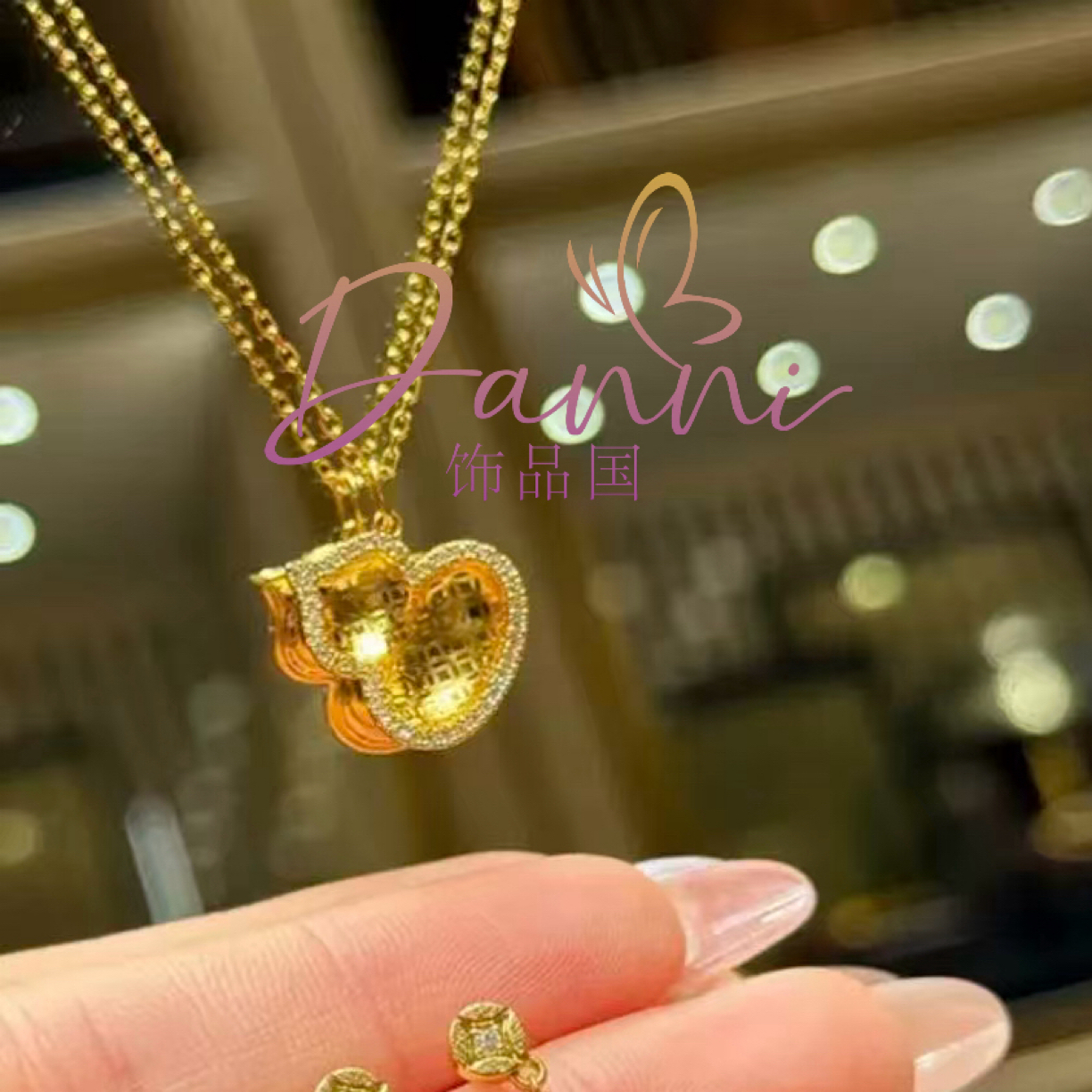 铜合金项链 Danni 镂空钱币葫芦项链