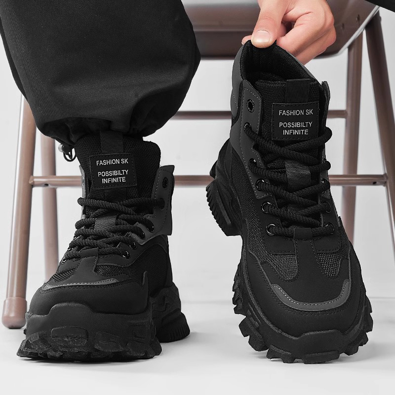 特大码男鞋45户外工装高帮加绒休闲46加大加宽靴子47保暖马丁靴48