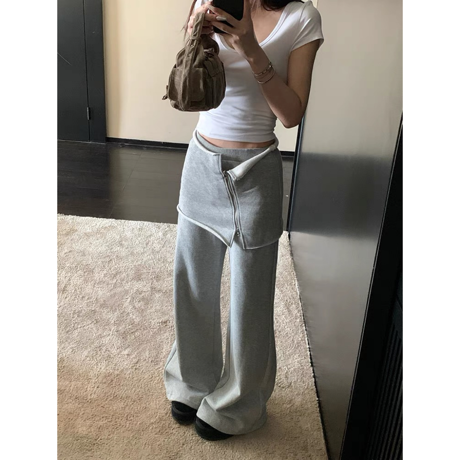 晶老板●假两件 裤子354