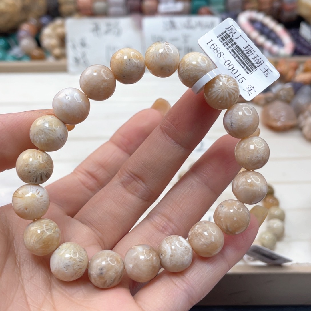未镶嵌手链硅化玉朝*434