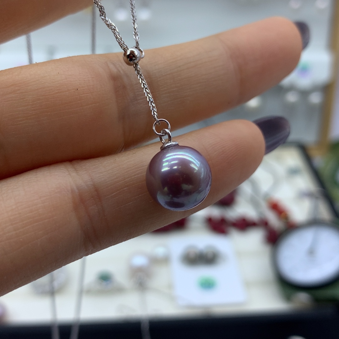 淡水珍珠银S925镶嵌颈饰