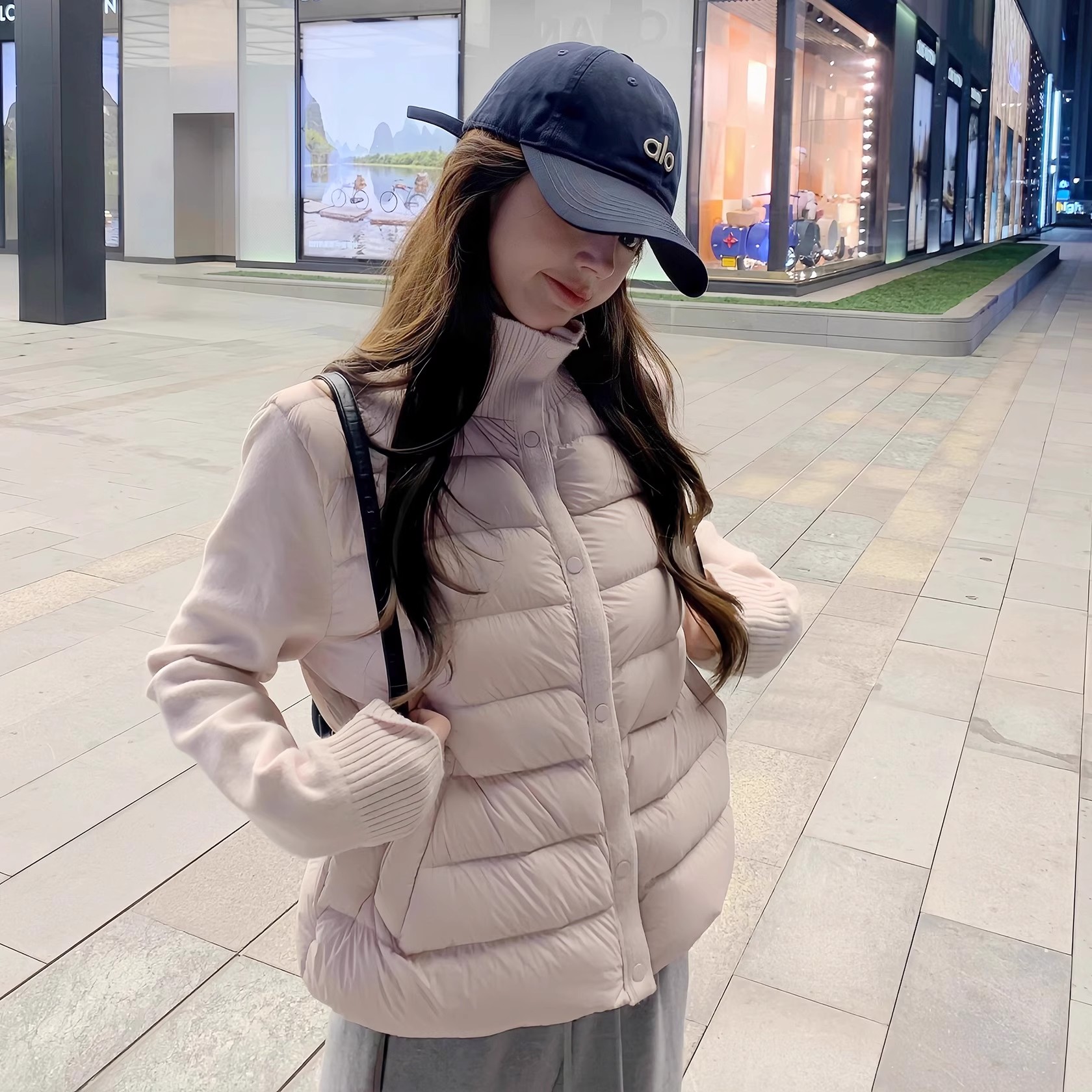 新国标90针织立领拼接羽绒服女短款2025年冬季新款小个子排骨外套