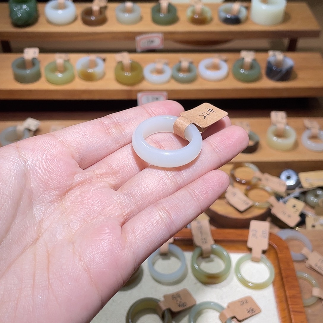 遥***～和田玉未镶嵌戒指19.9