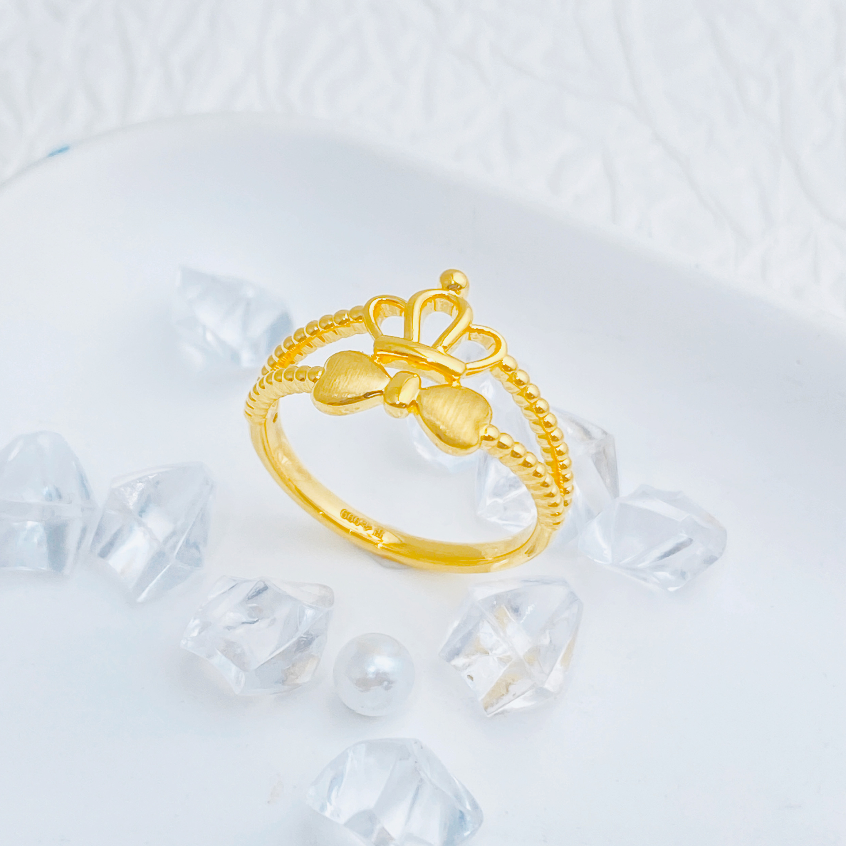 【国潮】足金999 皇冠蝴蝶结戒指 0.95 15圈口