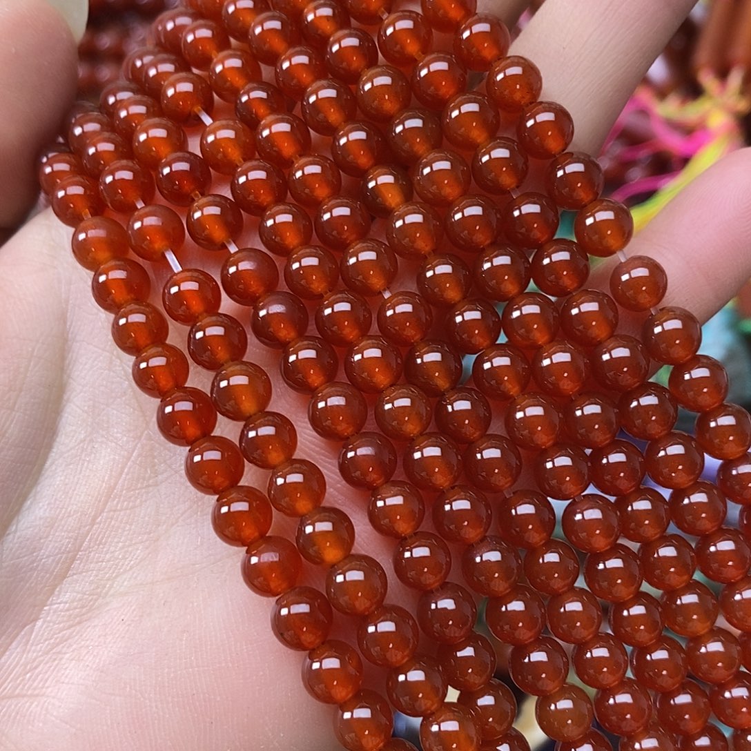 玛瑙/玉髓未镶嵌珠宝半成品卡六红玛瑙一条