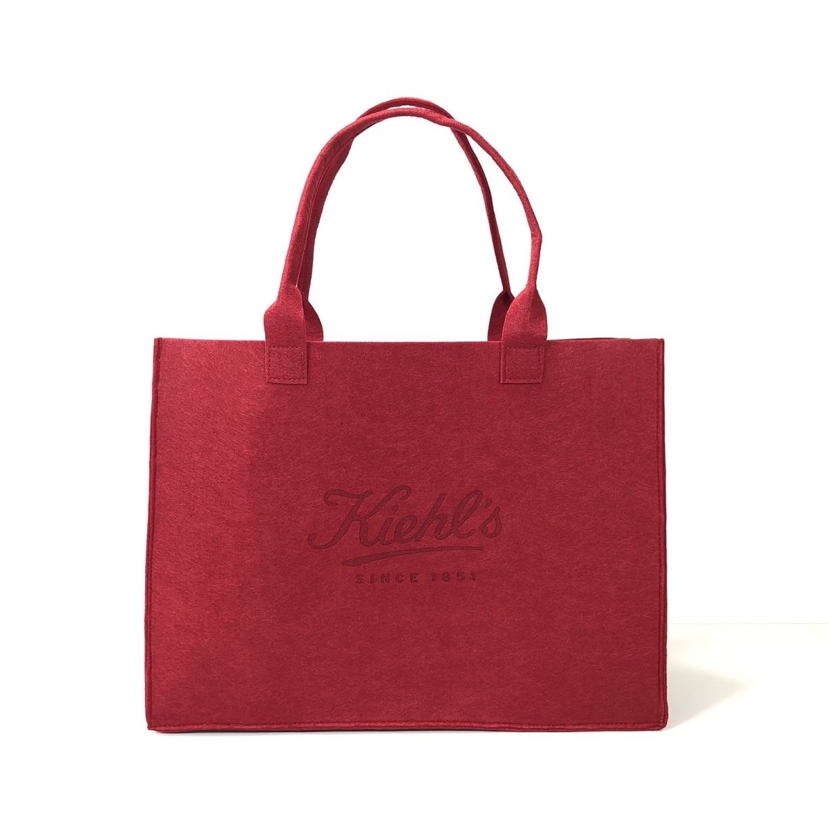 科颜氏【K381】柜台礼赠科颜氏红色化妆包毛毡包包大容量手提包