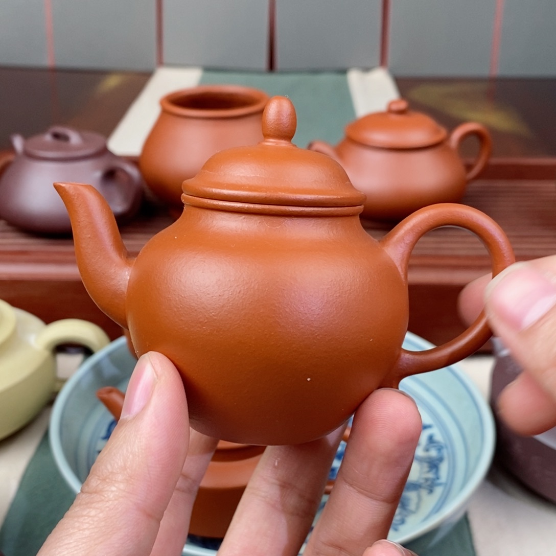 紫砂茶壶全手工生砂朱泥秋水100毫升