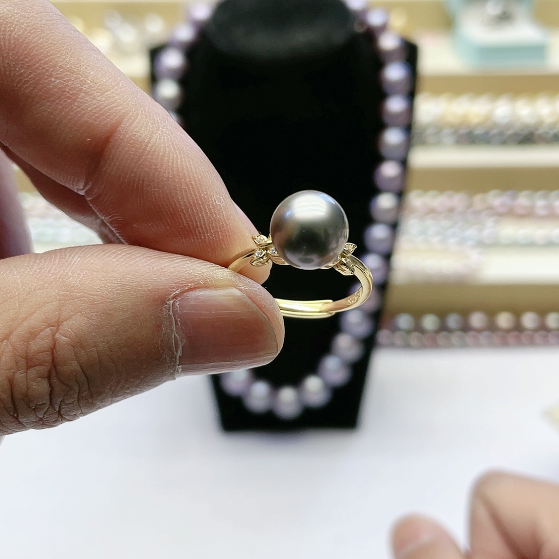 海水珍珠戒指银S925镶嵌