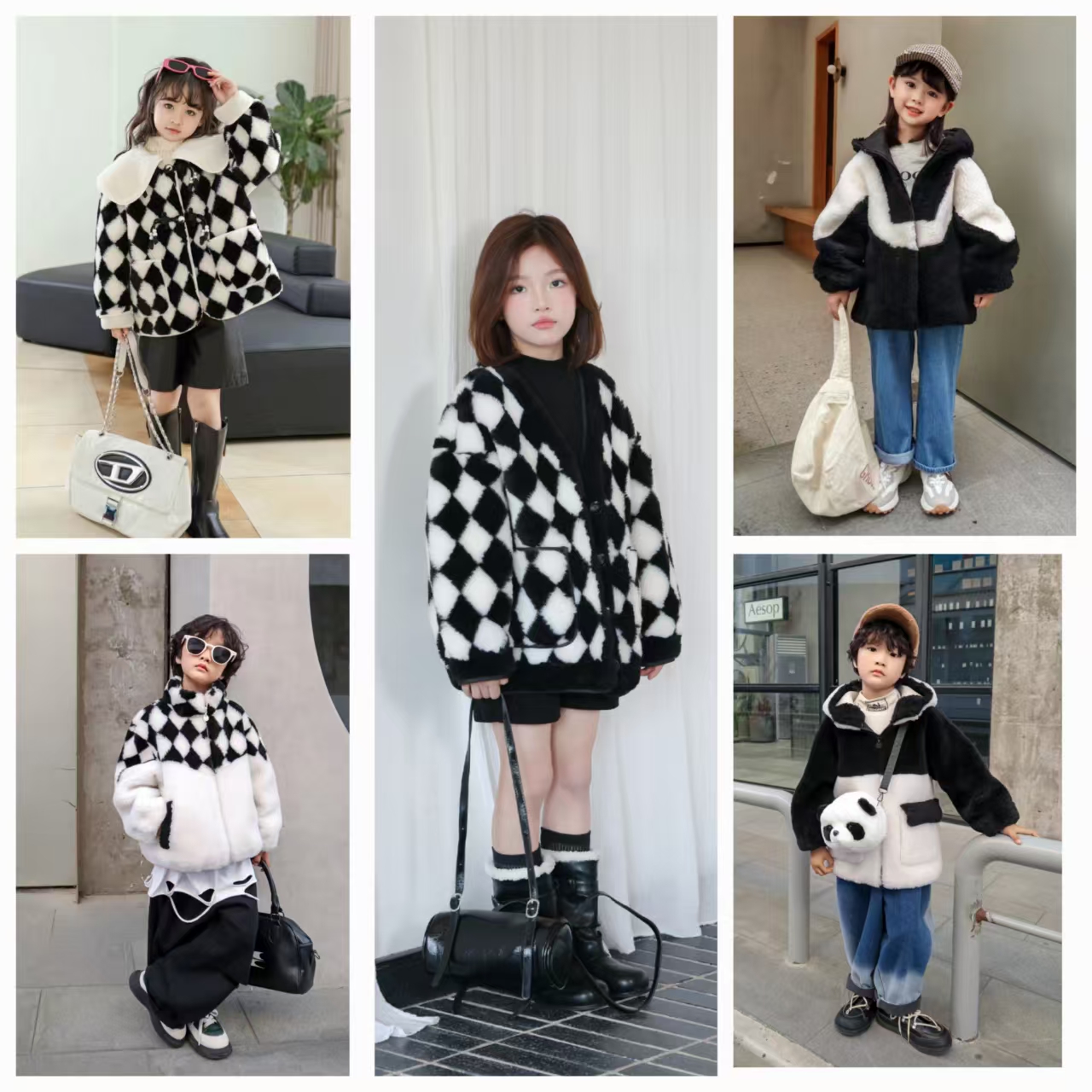 儿童童装秋冬冬款韩版中大童羊毛羊剪绒加厚保暖冬季外套深秋穿搭