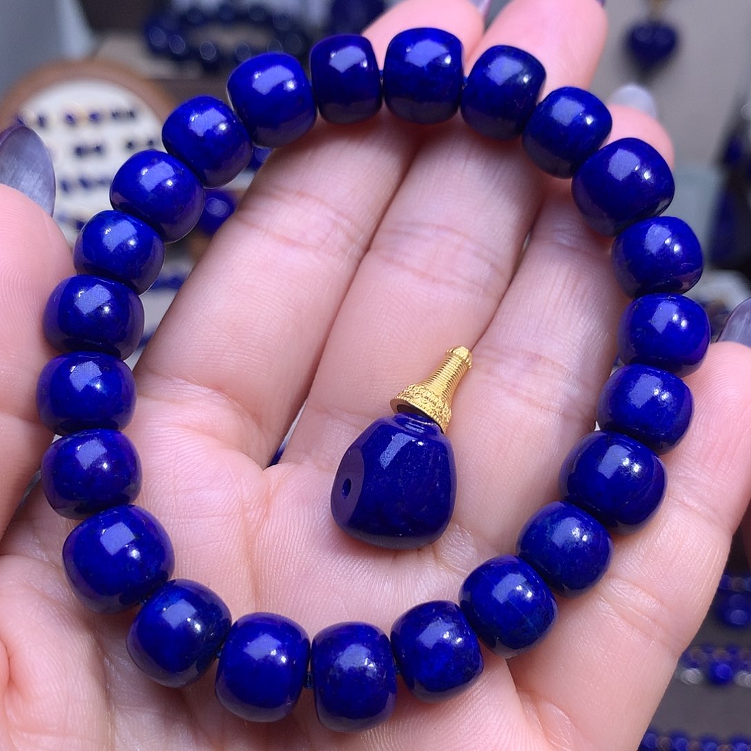 隔***叔青金石18K金镶嵌11.8m三通+11m老型