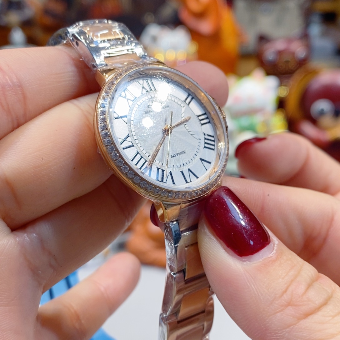 小牛皮（革）精钢钛合金石英机芯