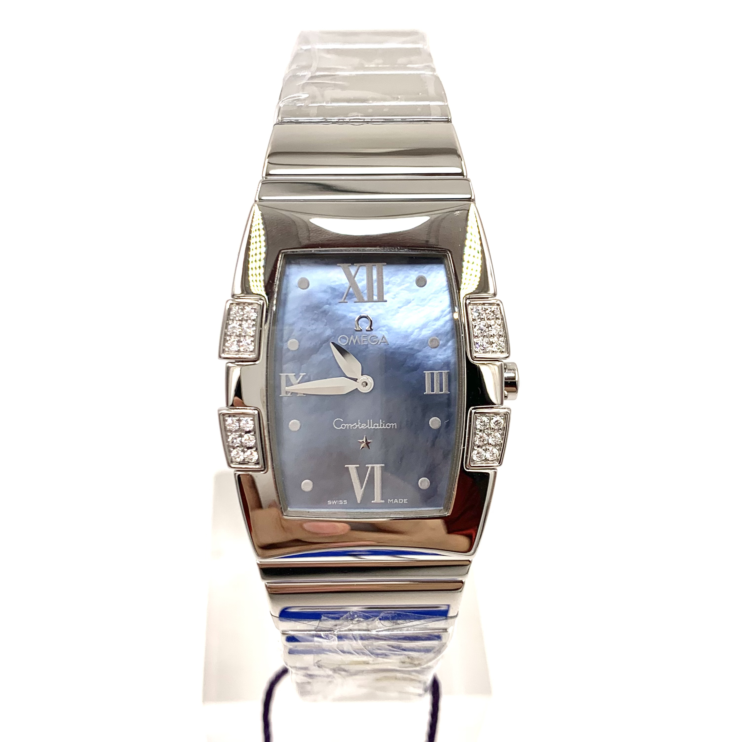 99新 Omega/欧米茄 星座系列/原镶钻/石英/表径33X25mm/女表