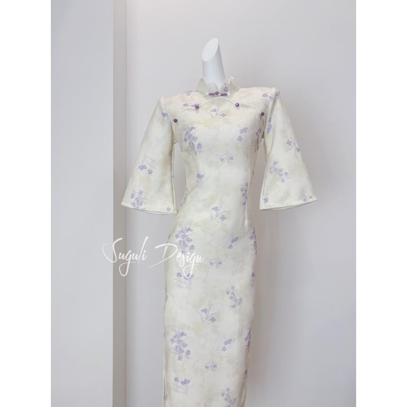 【兰花芷】少女气质传统款旗袍新中式日常旗袍衣长120cm