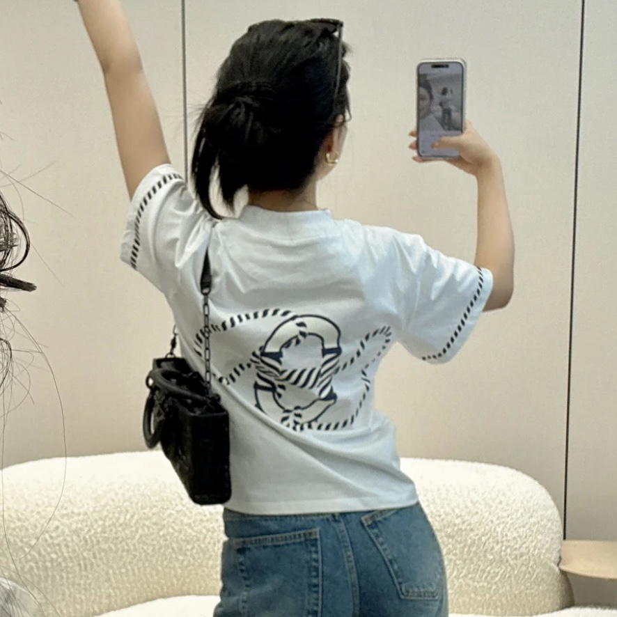 99新 Hermes/爱马仕 bjq17/图案印花圆领套头 棉 34码