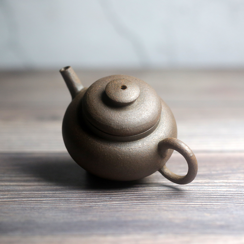 海林茶注 一次烧成留痕壶 手练清灰段柴烧 70cc 全手工【寒清特荐】