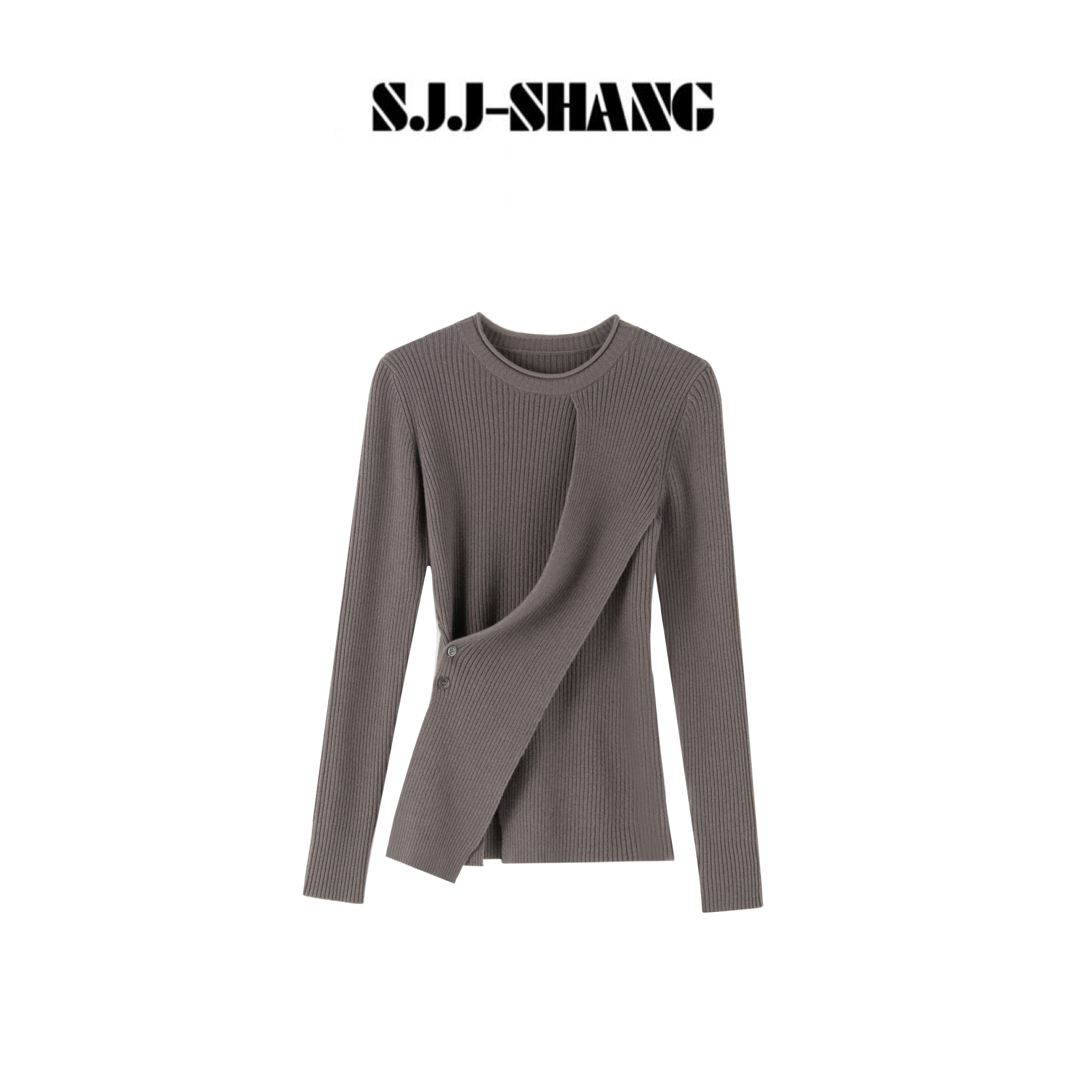 SJJ-SHANG【罗纹纸片人】温感100%羊毛26支细坑条毛衫上衣q135664p